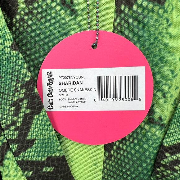 CULT GAIA X BRATZ Sheridan Pants Womens XL Green Ombre Snakeskin Flare NEW - Picture 10 of 16